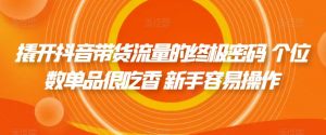 撬开抖音带货流量的终极密码 个位数单品很吃香 新手容易操作-林文副业站