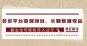 多多平台变现项目,长期管道收益,副业也可轻松月入过万-林文副业站