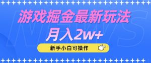 游戏掘金最新玩法月入2w+，新手小白可操作【揭秘】-林文副业站