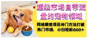 超级市场自带流量的宠物领域，同城萌宠项目冷门方法打破热门市场，小白轻松600+-林文副业站