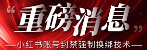 【最新】小红书账号封禁强制换绑技术可日赚300-林文副业站
