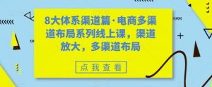 8大体系渠道篇·电商多渠道布局系列线上课，渠道放大，多渠道布局-林文副业站