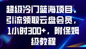 超级冷门蓝海项目，引流领取云盘会员，1小时300+，附保姆级教程-林文副业站