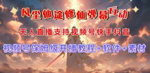 视频号无人直播修仙养成类弹幕互动，游戏玩法多，吸金能力强，自带流量加成-林文副业站