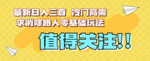 最新日入三百，冷门高需求消除路人零基础玩法【揭秘】-林文副业站