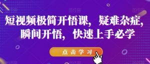短视频极简开悟课,疑难杂症,瞬间开悟,快速上手必学-林文副业站