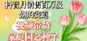 抖音月销售百万级别的赛道，视频带货家庭园艺种子，无需实拍小白可做-林文副业站