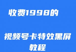 外面收费1998的视频号卡特效黑屏玩法，条条原创，轻松热门【揭秘】-林文副业站
