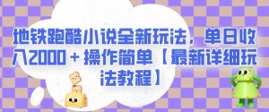 地铁跑酷小说全新玩法，单日收入2000＋操作简单【最新详细玩法教程】【揭秘】-林文副业站