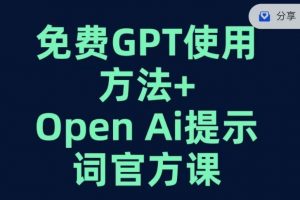 免费GPT+OPEN AI提示词官方课-林文副业站