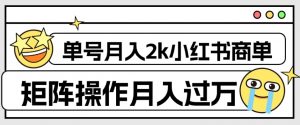 外面收费1980的小红书商单保姆级教程，单号月入2k，矩阵操作轻松月入过万-林文副业站