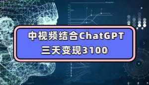 中视频结合ChatGPT，三天变现3100，人人可做玩法思路实操教学【揭秘】-林文副业站