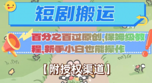 无脑短剧搬运百分之百过原创，保姆级教程【附授权渠道】【揭秘】-林文副业站