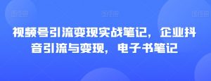 视频号引流变现实战笔记,企业抖音引流与变现,电子书笔记-林文副业站