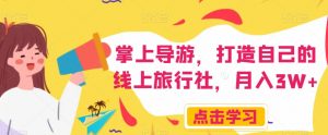 掌上导游，打造自己的线上旅行社，月入3W+【揭秘】-林文副业站