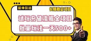 试玩充值流掘金项目，批量矩阵玩法一天500+【揭秘】-林文副业站