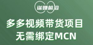 多多视频带货个人版 ，无需绑定mcn，简单操作月入3000+-林文副业站