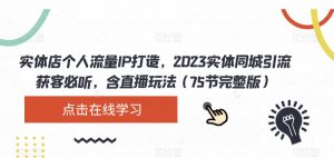 实体店个人流量IP打造，2023实体同城引流获客必听，含直播玩法（75节完整版）-林文副业站
