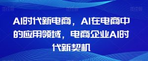 Al时代新电商,Al在电商中的应用领域,电商企业AI时代新契机-林文副业站