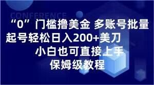 0门槛撸美金，多账号批量起号轻松日入200+美刀，小白也可直接上手，保姆级教程【揭秘】-林文副业站
