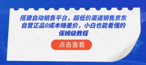 搭建自动销售平台，超低价渠道销售京东自营正品0成本赚差价，小白也能看懂的保姆级教程【揭秘】-林文副业站