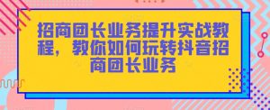 招商团长业务提升实战教程,教你如何玩转抖音招商团长业务-林文副业站
