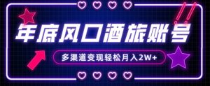 年底大风口旅游赛道酒旅账号，多渠道变现，小白也能月入2W+【揭秘】-林文副业站