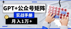 AI流量主系统课程基础版1.0，GPT+公众号矩阵实战手册【揭秘】-林文副业站