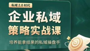 私域2.0时代：企业私域策略实战课，培养能拿结果的私域操盘手-林文副业站
