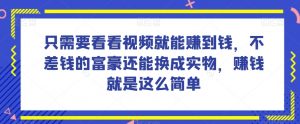 谁做过这么简单的项目?只需要看看视频就能赚到钱,不差钱的富豪还能换成实物,赚钱就是这么简单!【揭秘】-林文副业站