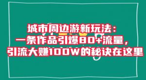 城市周边游新玩法：一条作品引爆80+流量，引流大赚100W的秘诀在这里【揭秘】-林文副业站