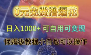 0元免费撸烟花日入1000+可自用可变现保姆级教程小白也可以操作【仅揭秘】-林文副业站