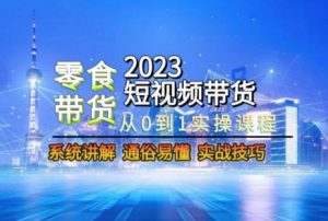 2023短视频带货-零食赛道,从0-1实操课程,系统讲解实战技巧-林文副业站