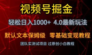 视频号掘金轻松日入1000+4.0最新保姆级玩法零基础变现教程【揭秘】-林文副业站
