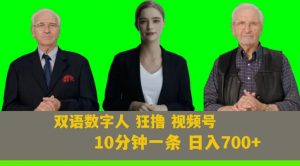 Ai生成双语数字人狂撸视频号,日入700+内附251G素材【揭秘】-林文副业站