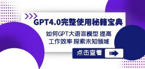 GPT4.0完整使用-秘籍宝典：如何GPT大语言模型提高工作效率探索未知领域-林文副业站