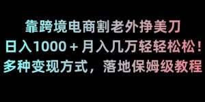 靠跨境电商割老外挣美刀，日入1000＋月入几万轻轻松松！多种变现方式，落地保姆级教程【揭秘】-林文副业站