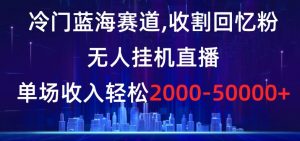 冷门蓝海赛道，收割回忆粉，无人挂机直播，单场收入轻松2000-5w+【揭秘】-林文副业站