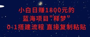 小白能日赚1800元的蓝海项目”释梦”0-1搭建流程可直接复制粘贴长期做【揭秘】-林文副业站
