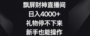 飘屏财神直播间，日入4000+，礼物停不下来，新手也能操作【揭秘】-林文副业站
