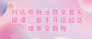 抖店电商运营全套实操课，新手开店起店爆单全教程-林文副业站