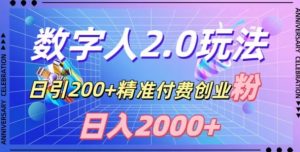 利用数字人软件,日引200+精准付费创业粉,日变现2000+【揭秘】-林文副业站