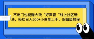 不出门也能赚大钱“好声音“线上社区玩法,轻松日入500+小白能上手,保姆级教程【揭秘】-林文副业站