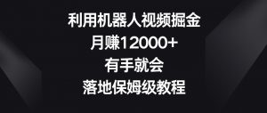 利用机器人视频掘金,月赚12000+,有手就会,落地保姆级教程【揭秘】-林文副业站