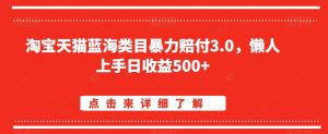 淘宝天猫蓝海类目暴力赔付3.0，懒人上手日收益500+【仅揭秘】-林文副业站