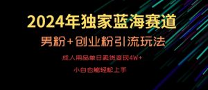 2024年独家蓝海赛道，成人用品单日卖货变现4W+，男粉+创业粉引流玩法，不愁搞不到流量【揭秘】-林文副业站