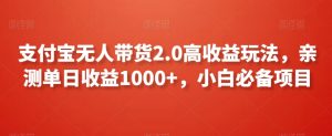 支付宝无人带货2.0高收益玩法，亲测单日收益1000+，小白必备项目【揭秘】-林文副业站