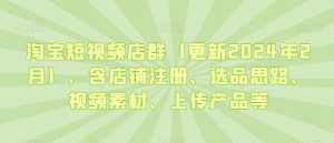 淘宝短视频店群（更新2024年2月），含店铺注册、选品思路、视频素材、上传产品等-林文副业站