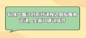 私域出圈计划系列课程之朋友圈表达课，全新口碑训练营-林文副业站