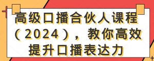 高级口播合伙人课程（2024），教你高效提升口播表达力-林文副业站